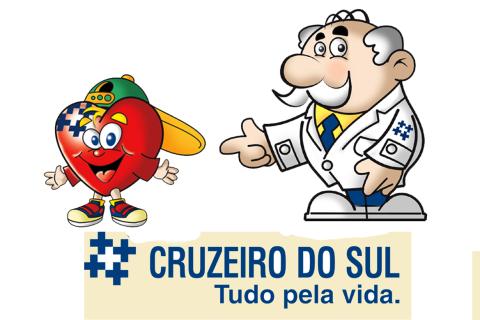 Mascotes de coração infantil e médico para o Hospital Cruzeiro do Sul