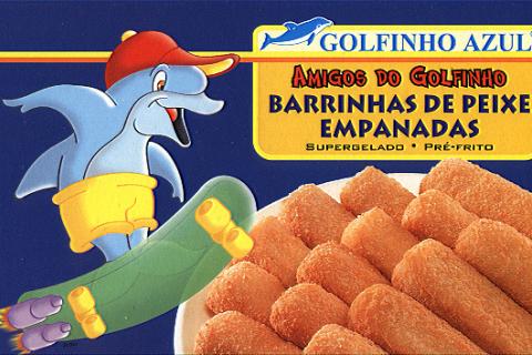 Embalagem com golfinho skatista