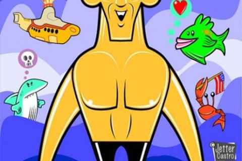 Caricatura de Michael Phelps