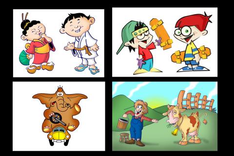 Personagens para comercial do Biscoito Trakinas